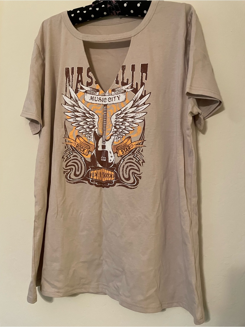 Nashville Music City Graphic V-Notch Tee